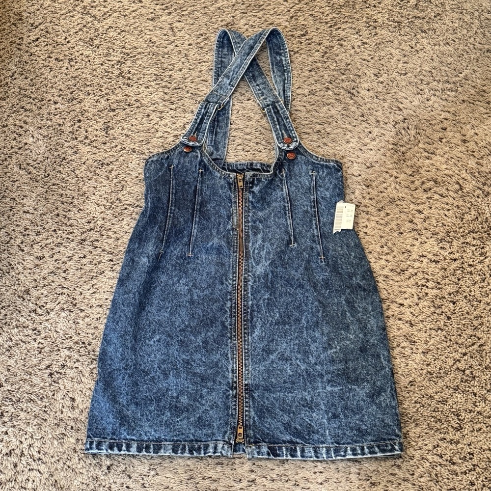 International Image Trends Denim Overalls Dress Jumper Women's Junior's Sz 7 NEW